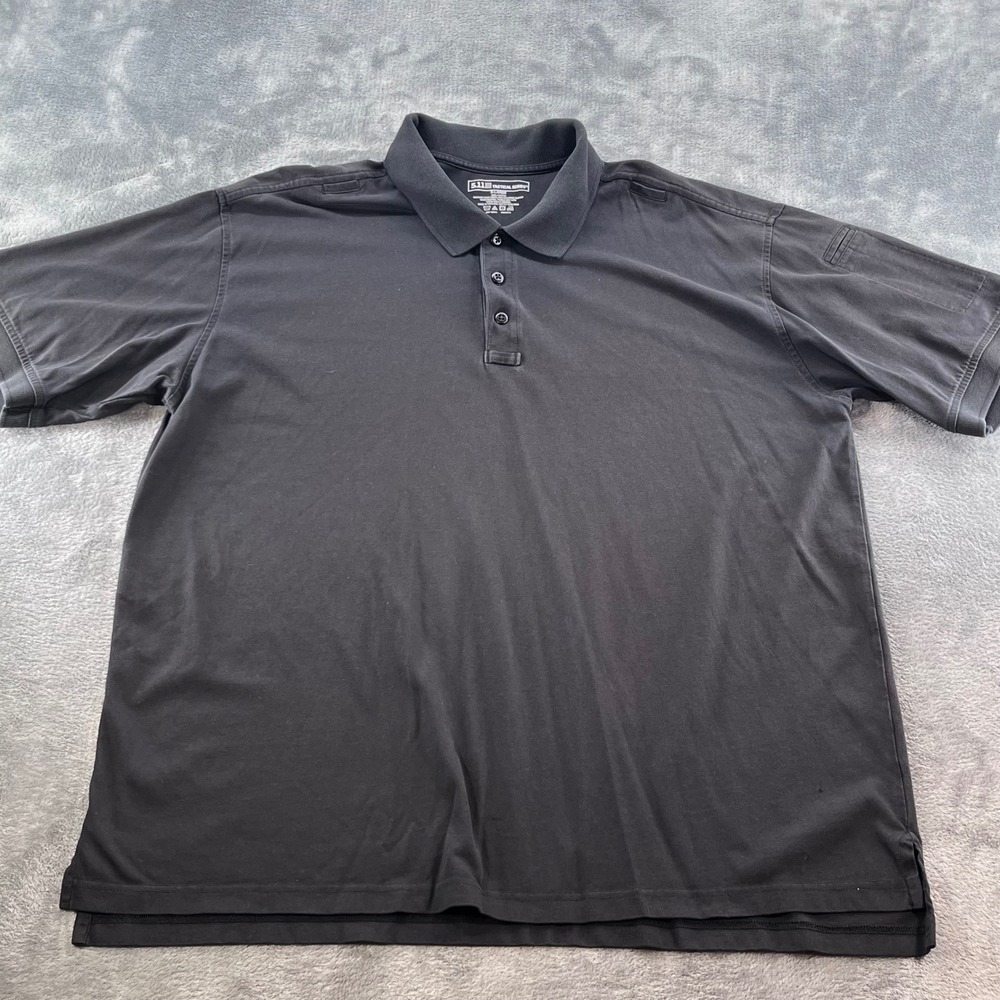 5.11 Tactical Series Mens XL Black Cotton Short Sleeve Polo Shirt Pen Pockets